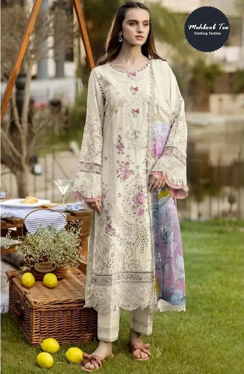 Mehboob Tex Ombre Nx Vol 10 Cambric Cotton With Embroidered Salwar Kameez