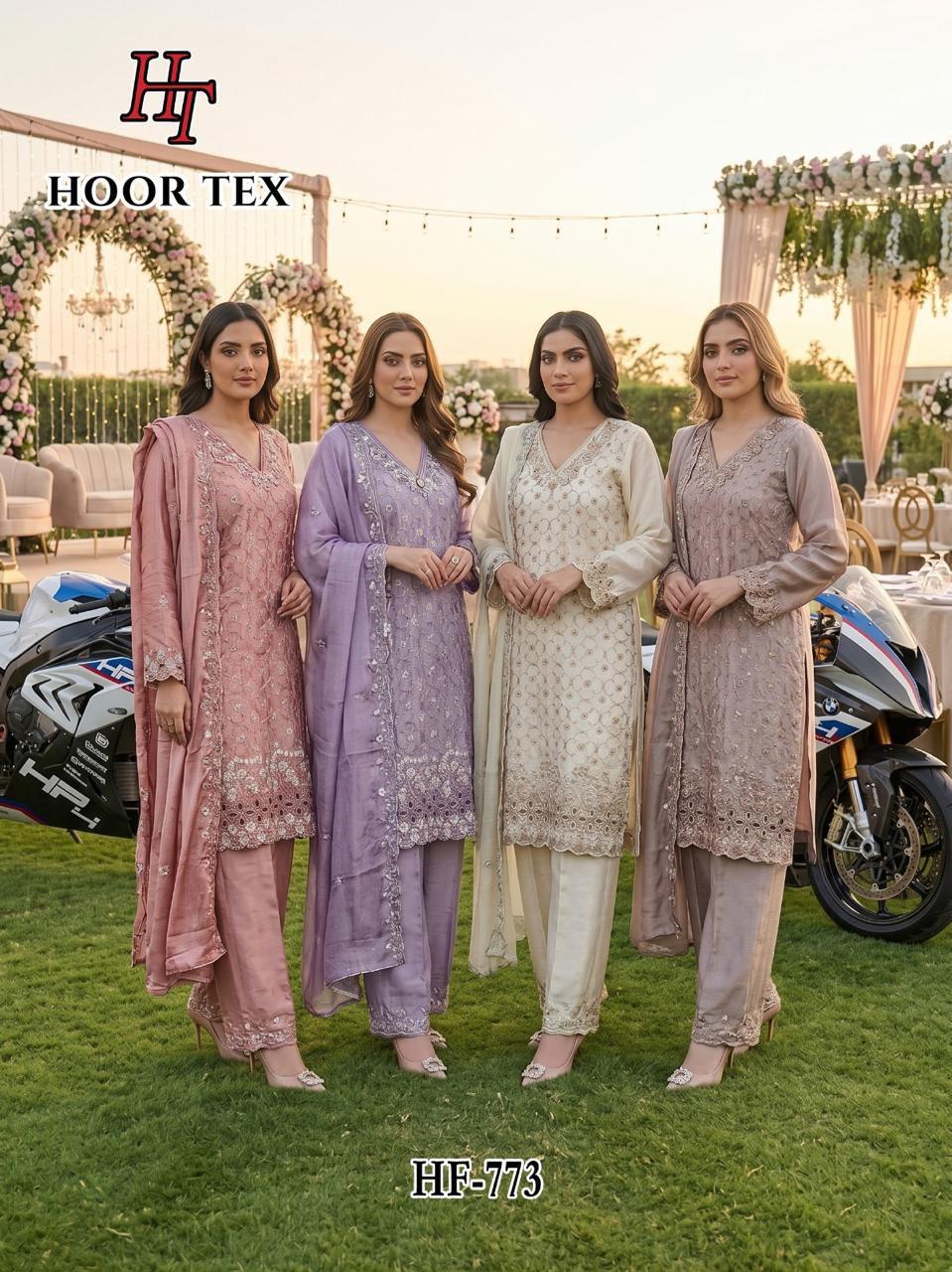 Hoor Tex 773 A To D Chinon Embroidered Salwar Kameez