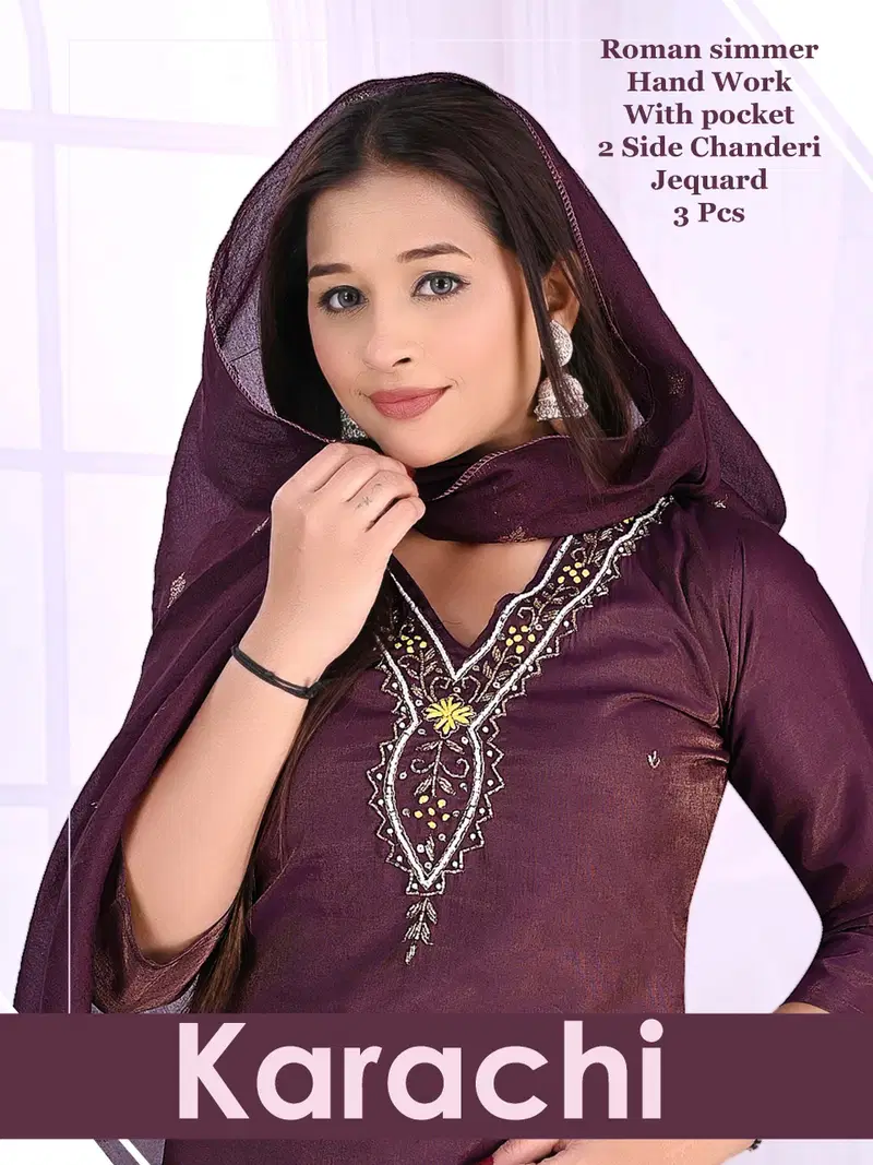 Karachi Vol 1 Roman Simmar Handworked Kurti Set Collection