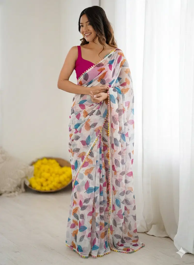 Aarti 3 Chiffon Printed Fancy Saree Collection