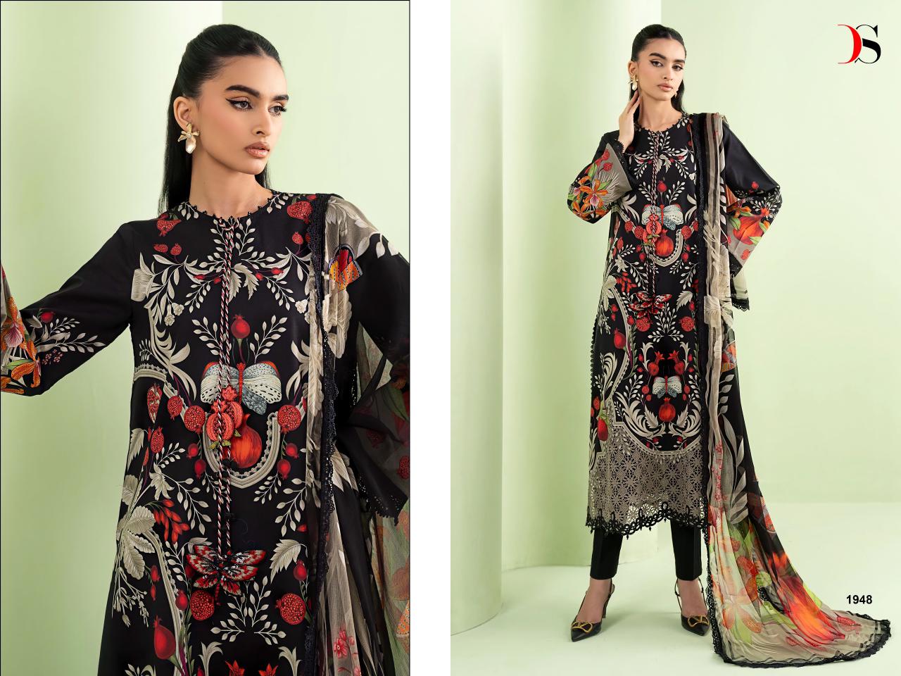 Deepsy Maria B M Print Vol 6 Cotton Dupatta Cotton Embroidery Salwar Kameez