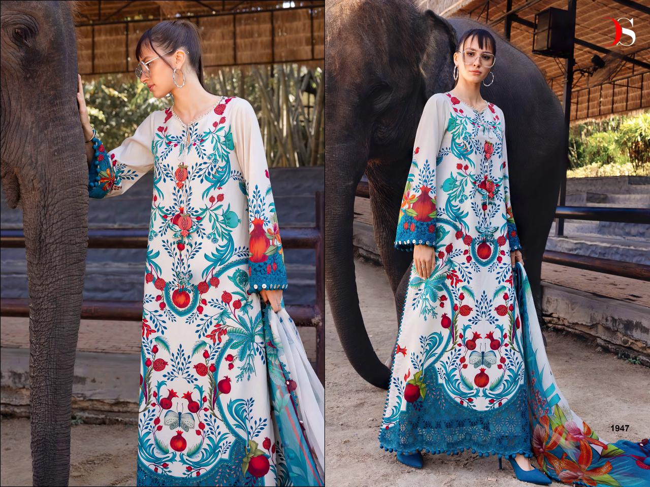 Deepsy Maria B M Print Vol 6 Cotton Dupatta Cotton Embroidery Salwar Kameez