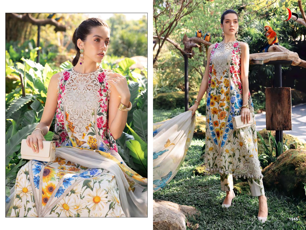 Deepsy Maria B M Print Vol 6 Cotton Dupatta Cotton Embroidery Salwar Kameez