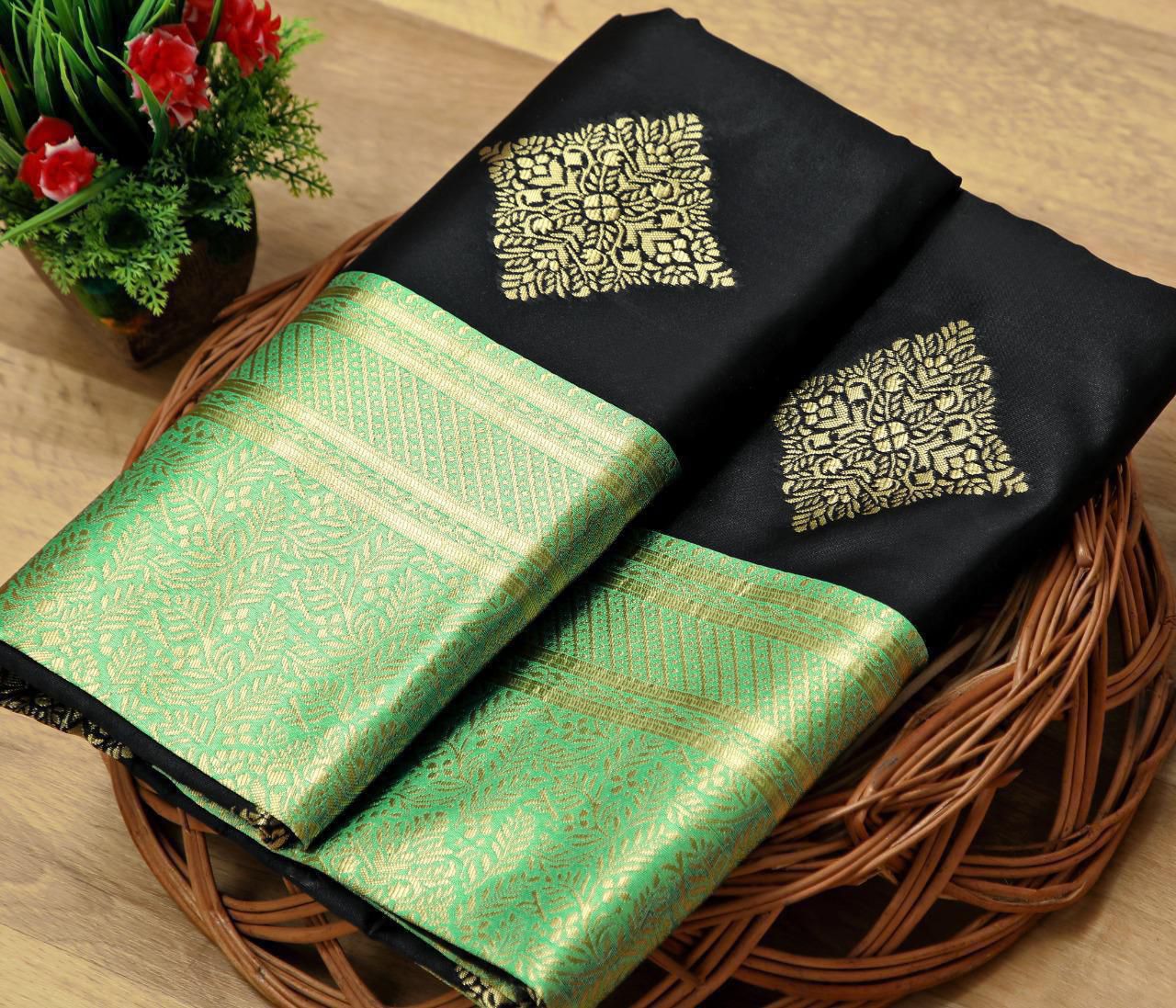 Soft Silk 1066 Lichi Silk Jacquard Work Saree Collection