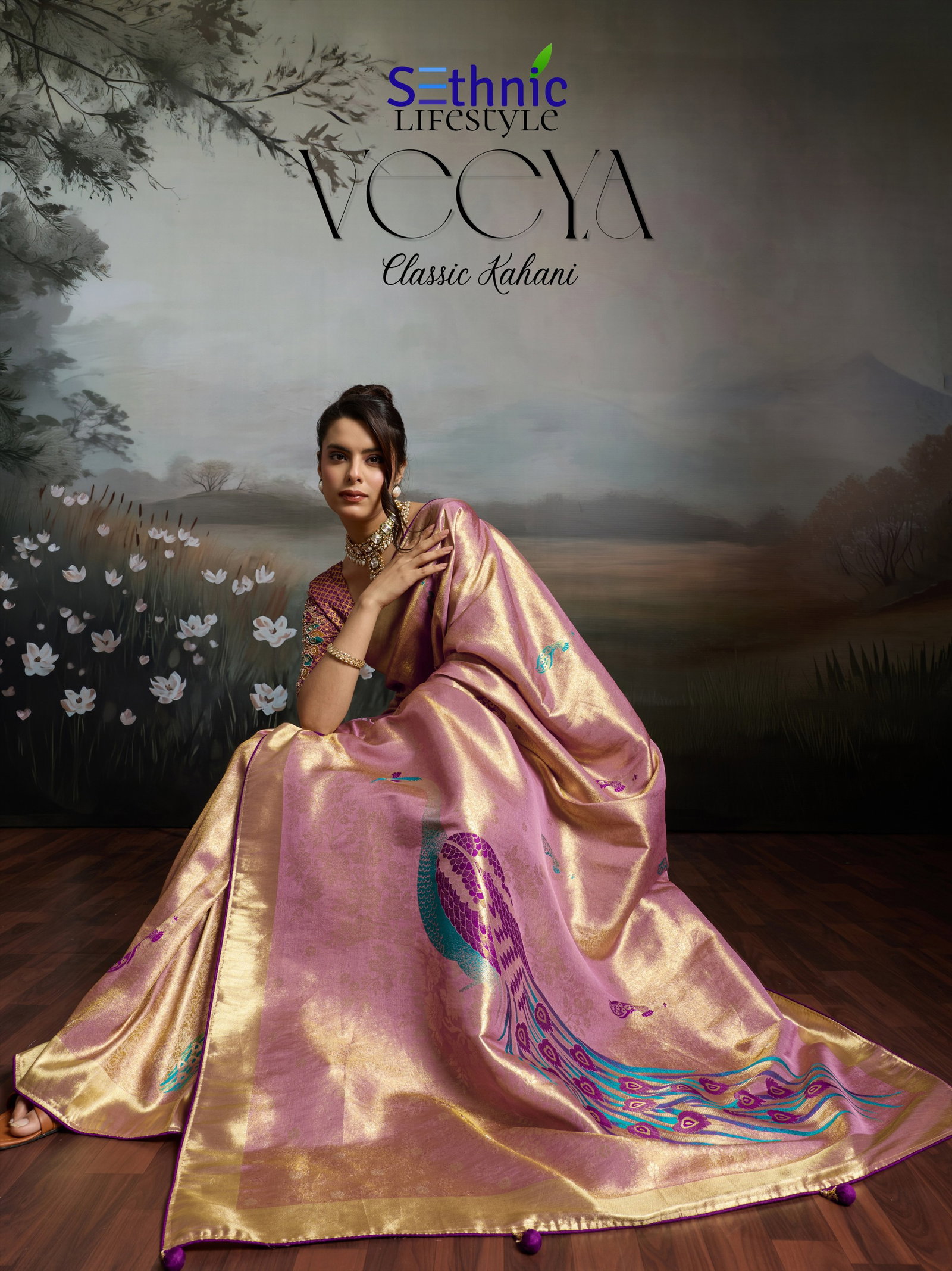 Sethnic Veeya Classic Kahani Banarasi Jacqaurd Designer Saree