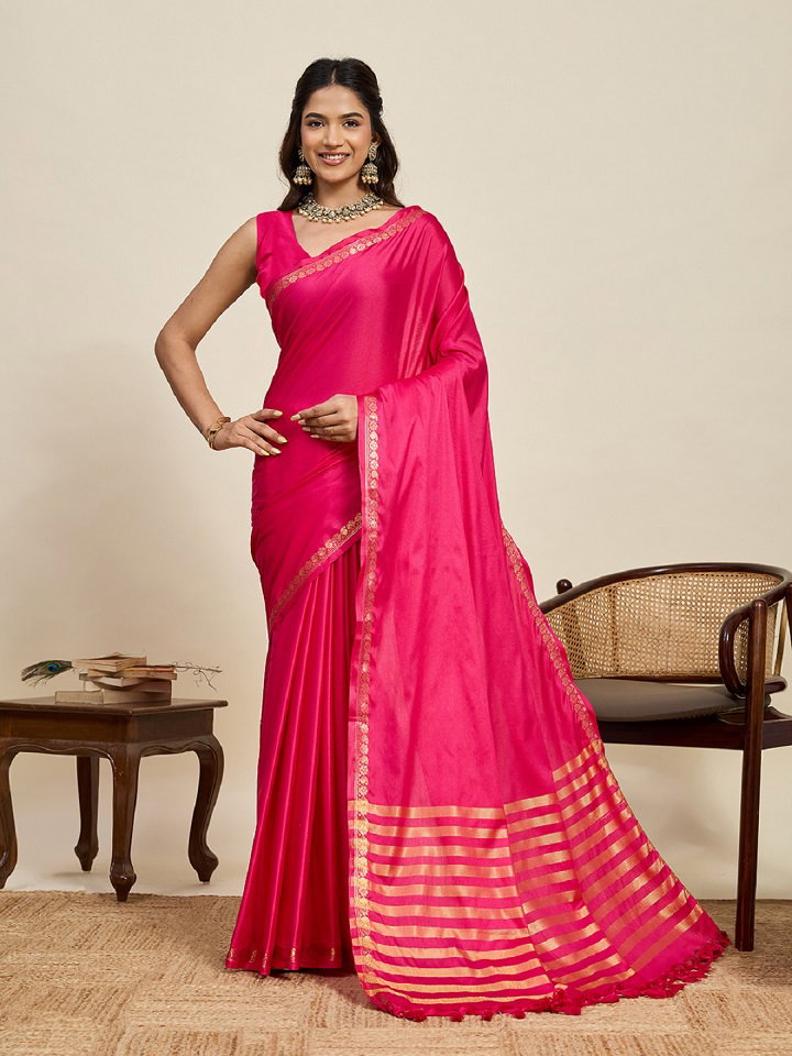 Maahi 222 Casual Wear Zari Weaving Worked Banarasi Silk Saree with Un Stitched blouse
