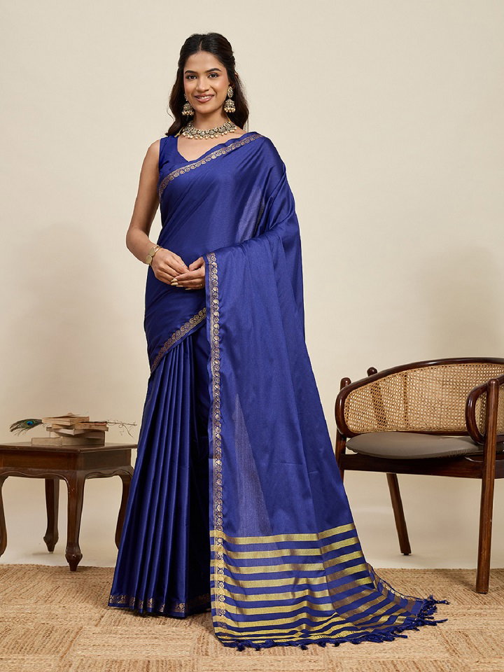 Maahi 222 Casual Wear Zari Weaving Worked Banarasi Silk Saree with Un Stitched blouse