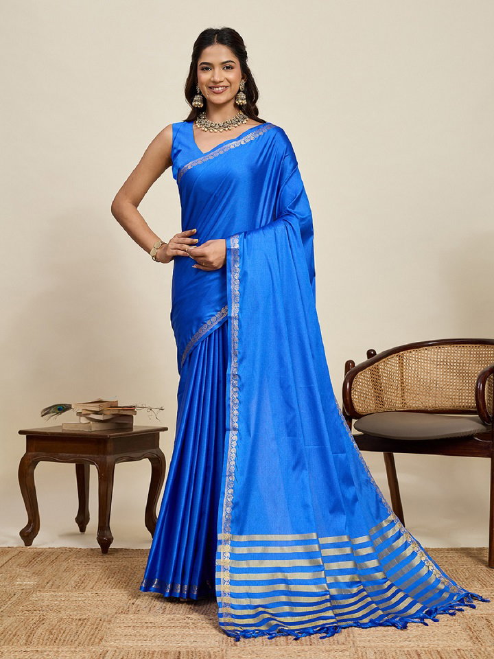 Maahi 222 Casual Wear Zari Weaving Worked Banarasi Silk Saree with Un Stitched blouse