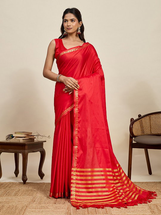 Maahi 222 Casual Wear Zari Weaving Worked Banarasi Silk Saree with Un Stitched blouse