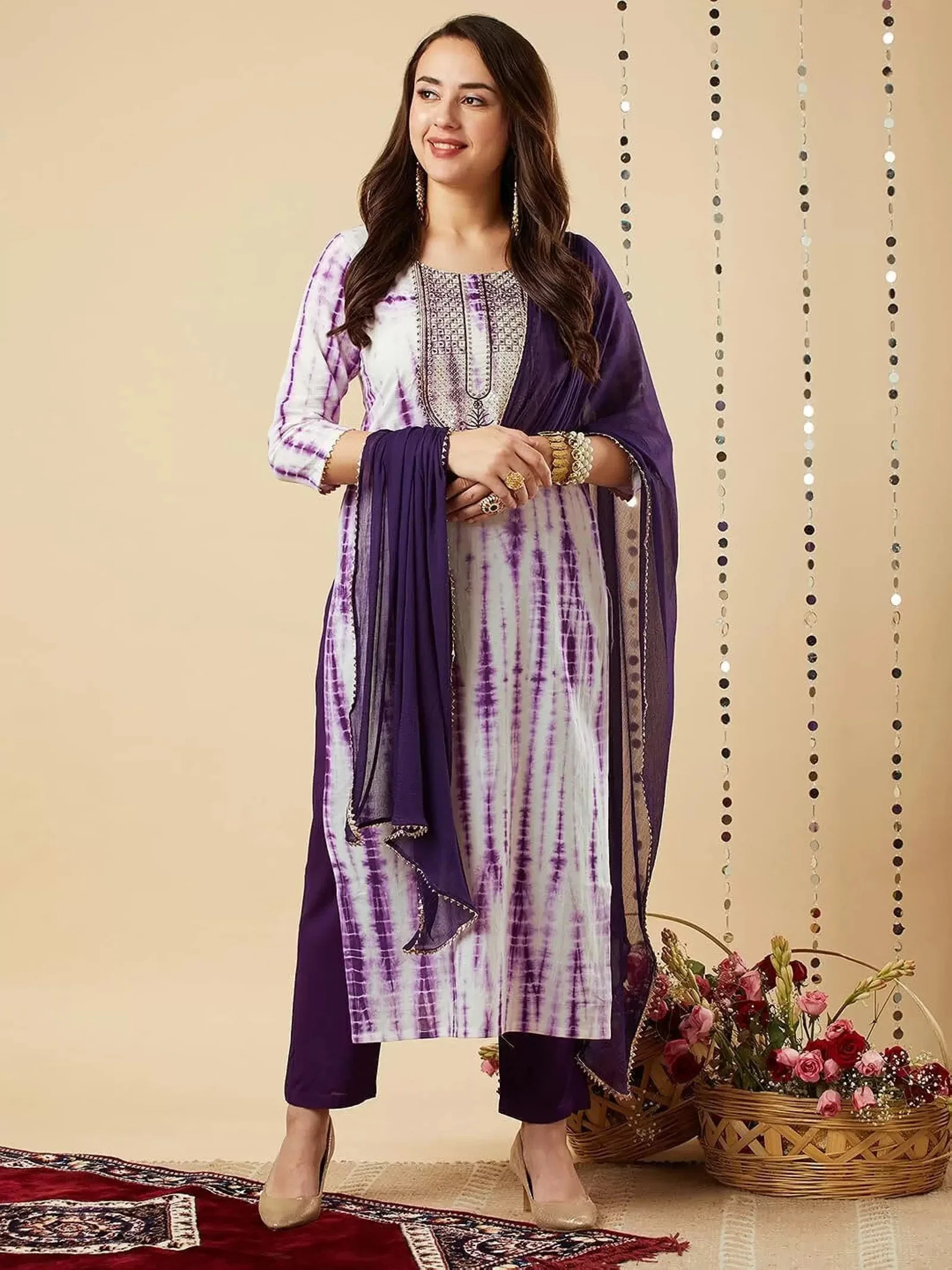 Dhruvi 447 Viscose Printed Kurti With Pant Dupatta Collection