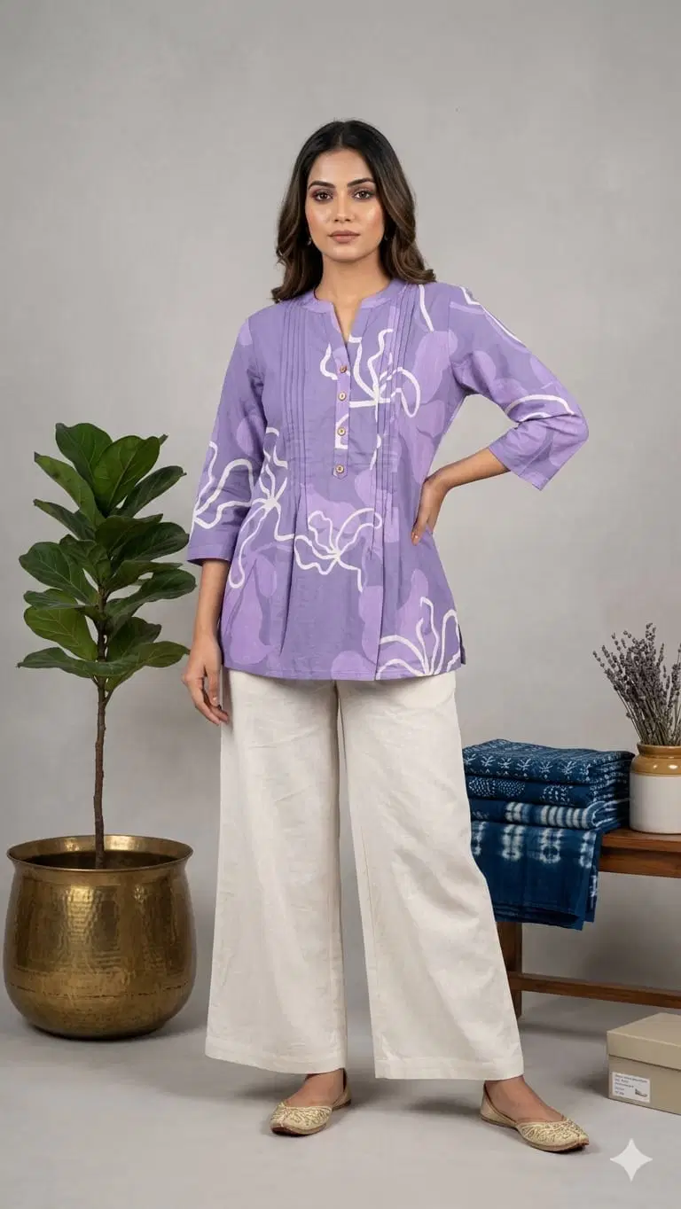 Naisha K 980 Cambric Cotton Printed Tops Collection
