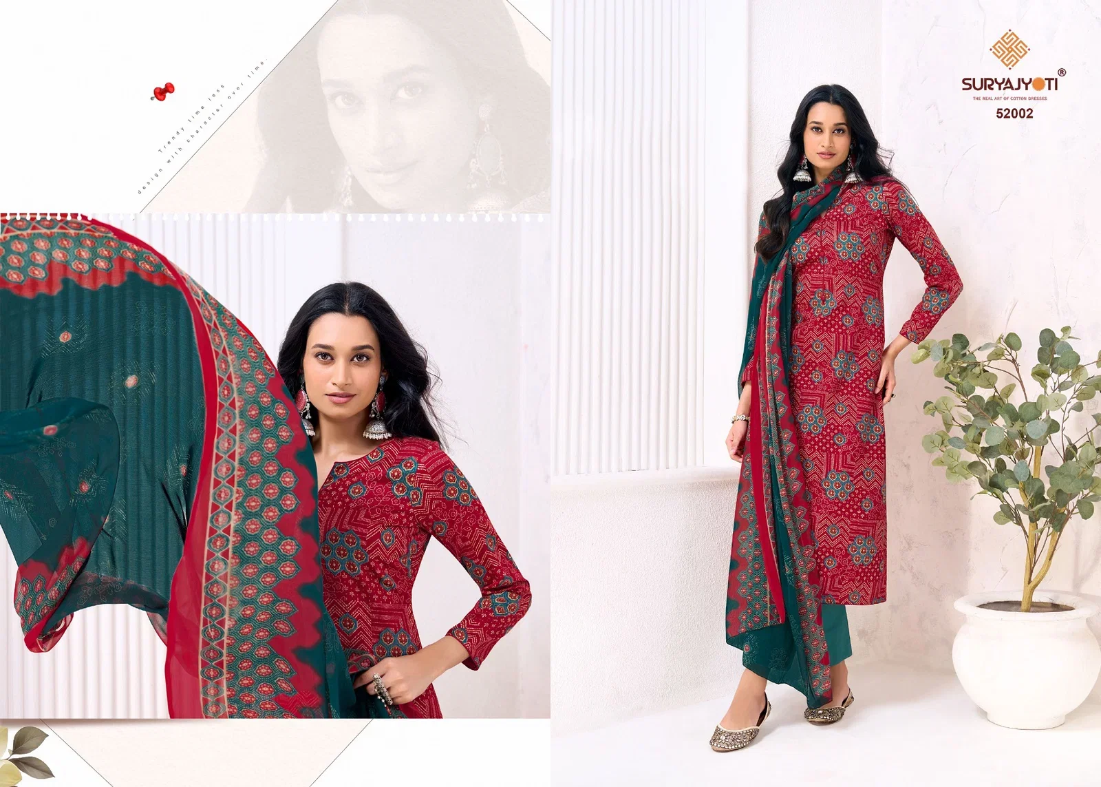 Suryajyoti Naishaa Vol 52 Jaam Satin Printed Dress Material Collection