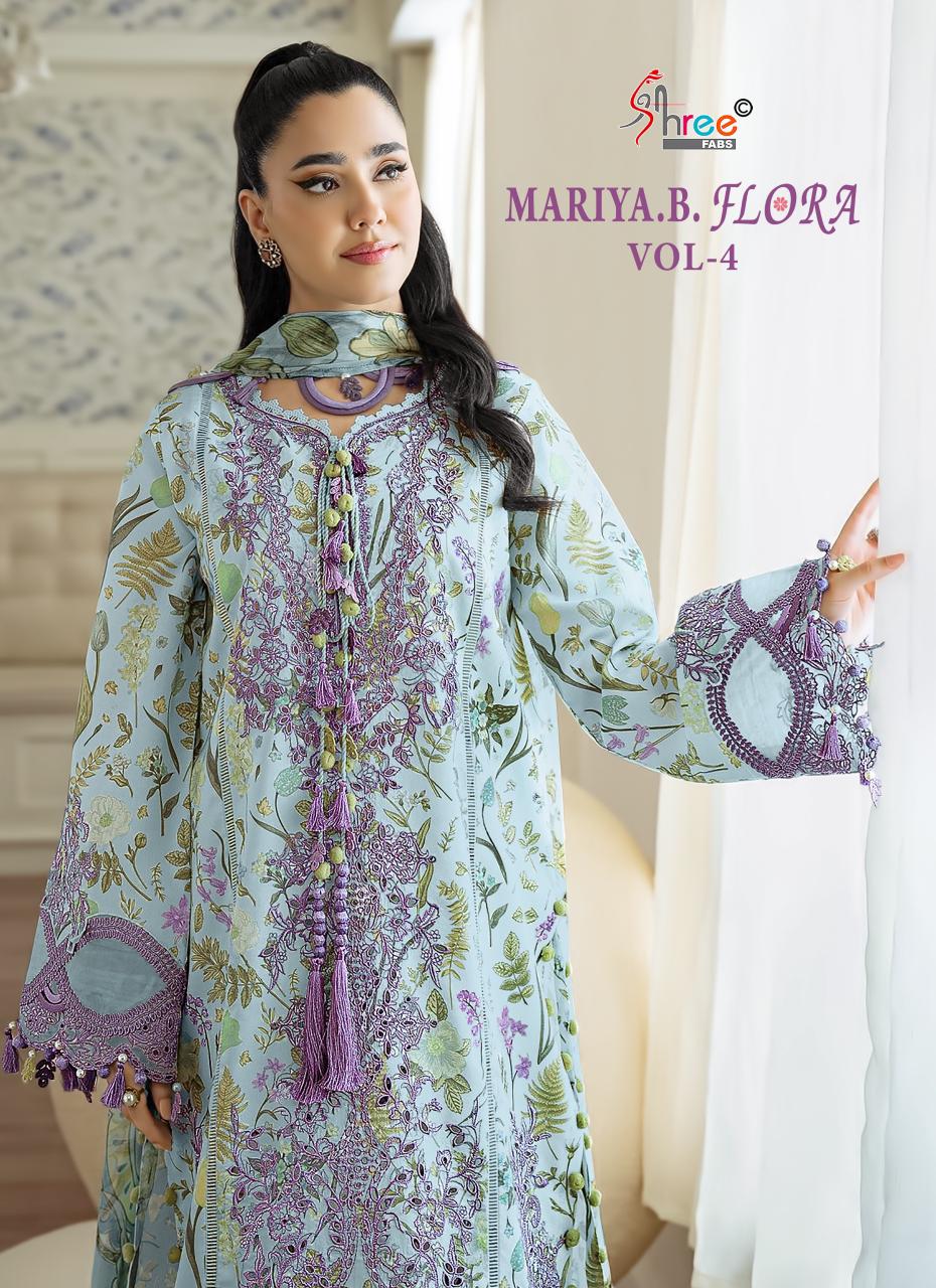 Shree Maria B Flora Vol 4 Cotton Printed Salwar Kameez Collection