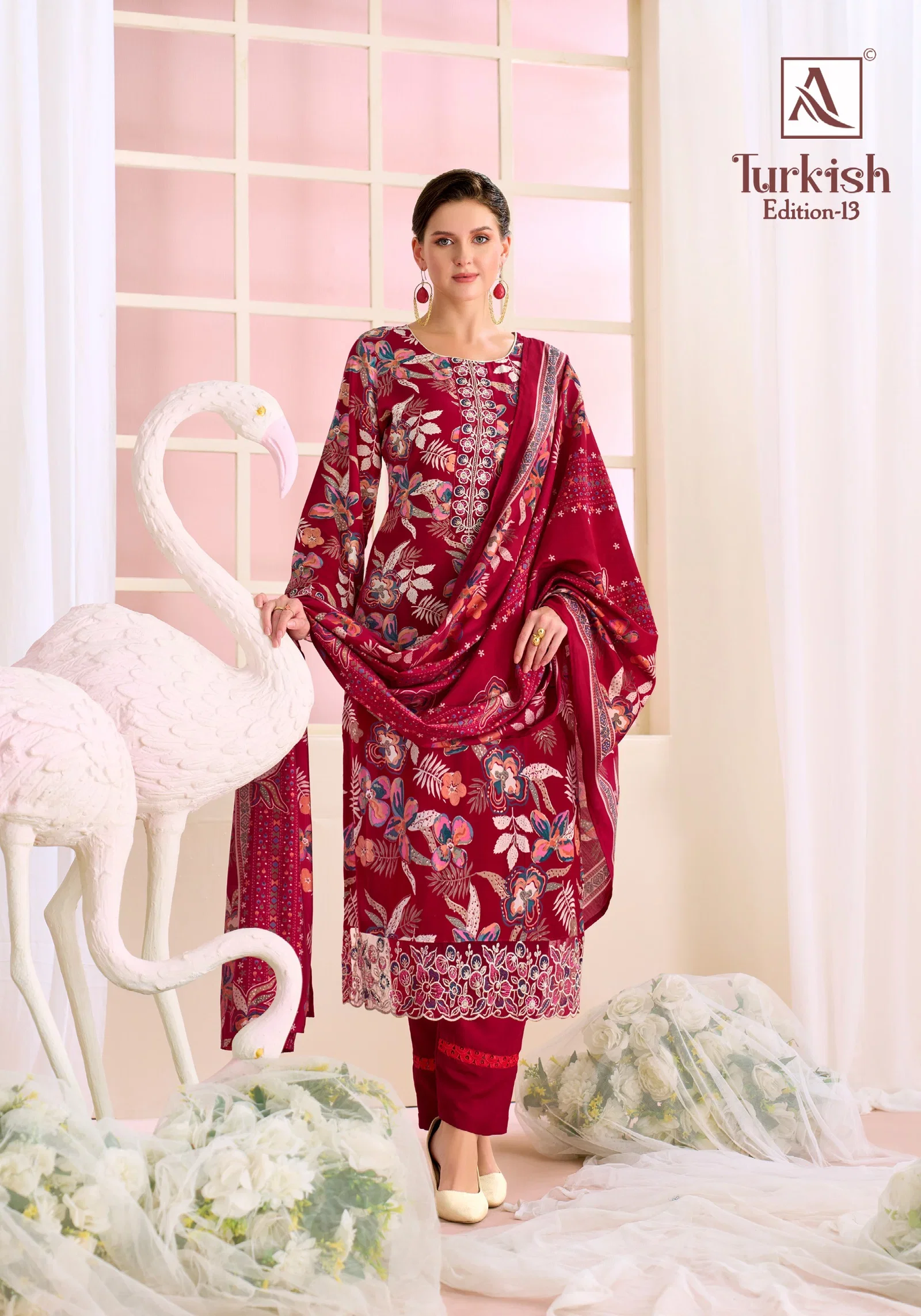 Alok Turkish Edition 13 Viscose Rayon Printed Dress Material