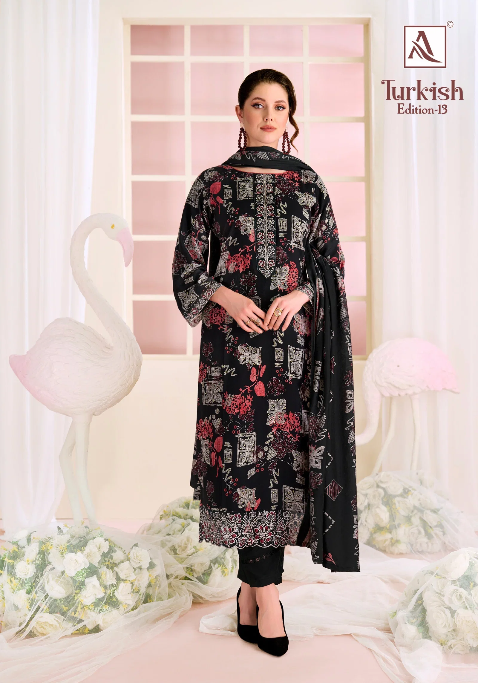 Alok Turkish Edition 13 Viscose Rayon Printed Dress Material