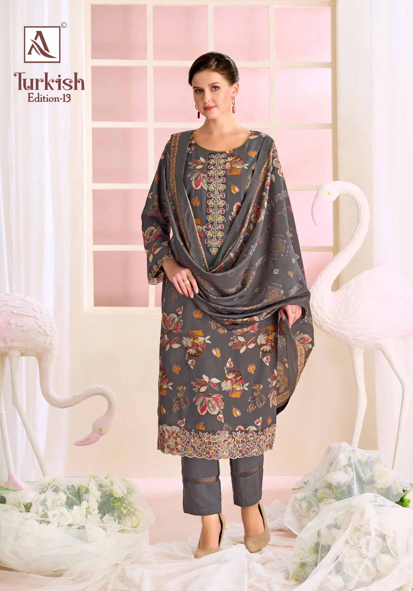 Alok Turkish Edition 13 Viscose Rayon Printed Dress Material
