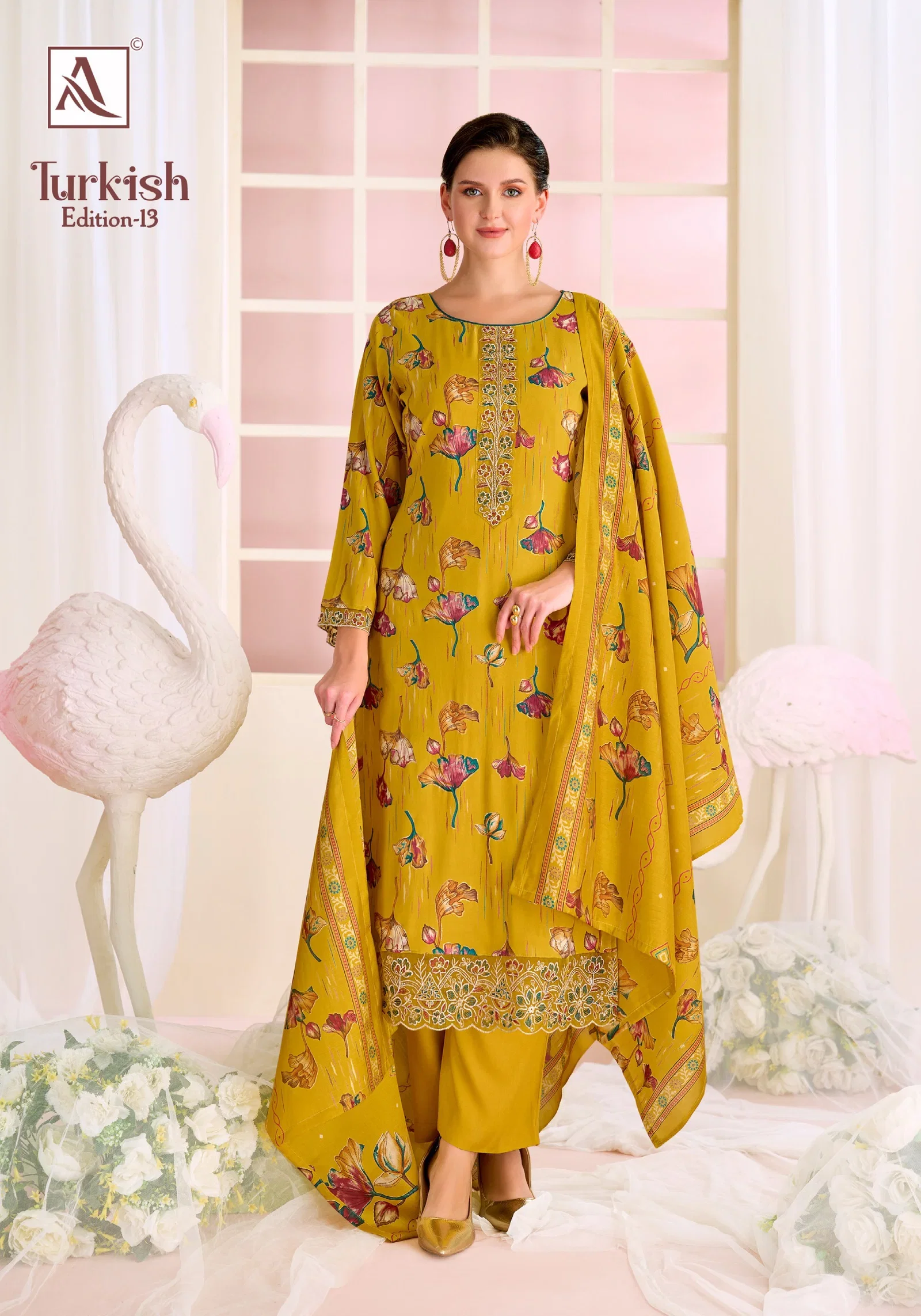 Alok Turkish Edition 13 Viscose Rayon Printed Dress Material