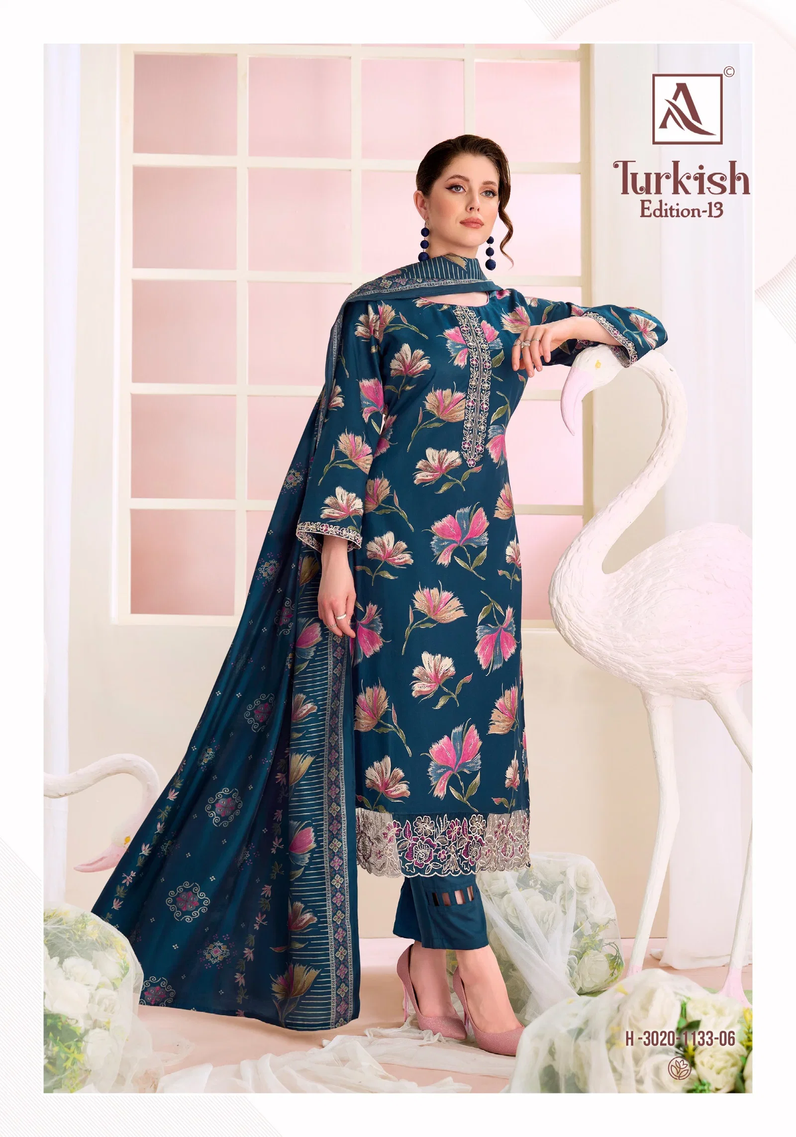 Alok Turkish Edition 13 Viscose Rayon Printed Dress Material