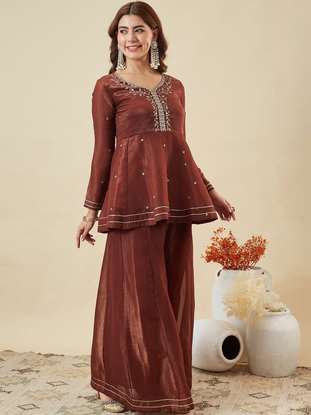 Navya Kurti 254 Party Wear Embroidery Worked Silk Blend Kurti with Bottom and Dupatta