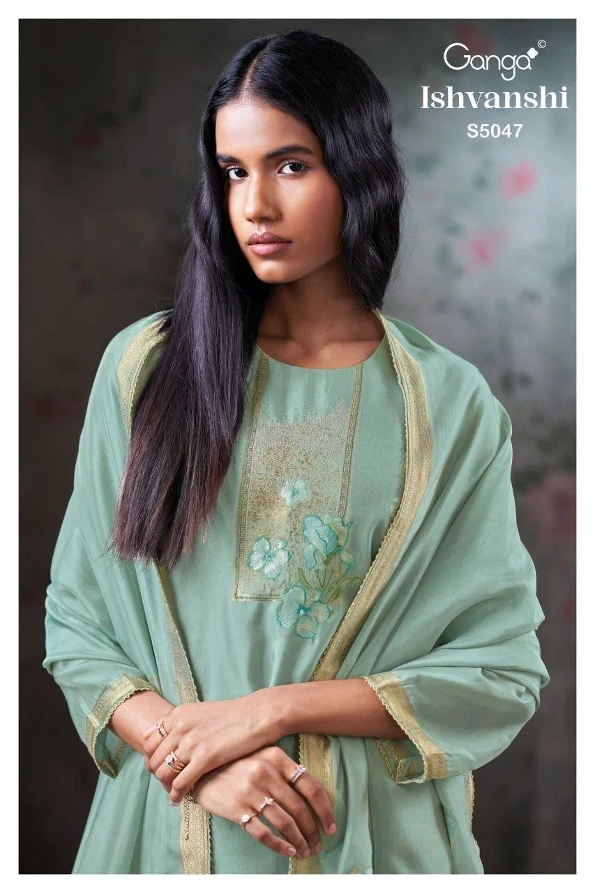 Ganga Ishvanshi 5047 Viscose Woven Silk Jacquard Salwar Kameez Collection