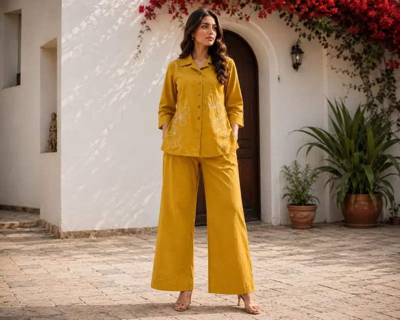 Naisha K 984 Cotton Embroidered Co Ord Set Collection