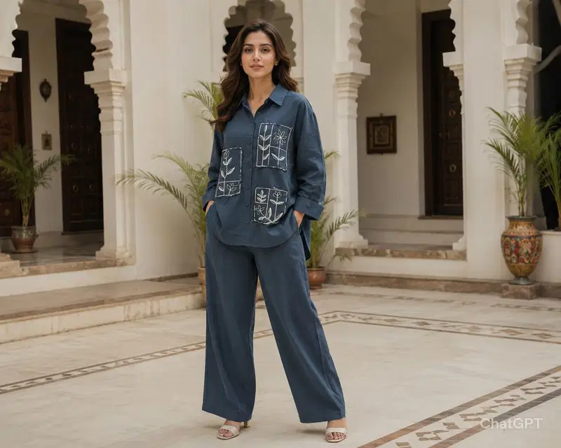 Naisha K 984 Cotton Embroidered Co Ord Set Collection