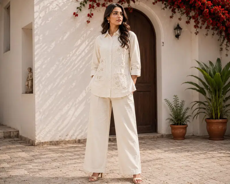 Naisha K 984 Cotton Embroidered Co Ord Set Collection