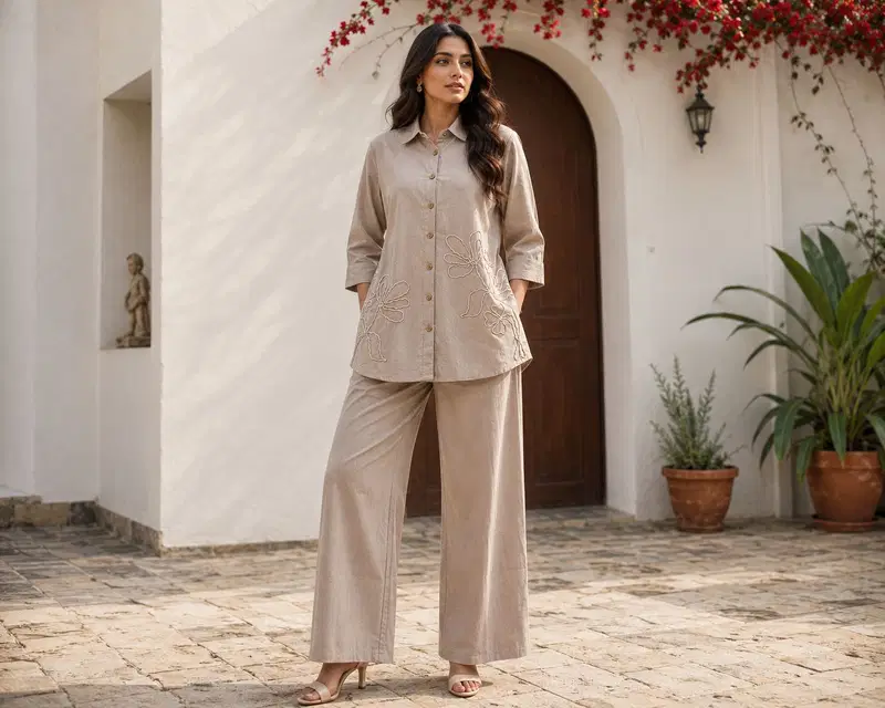 Naisha K 984 Cotton Embroidered Co Ord Set Collection