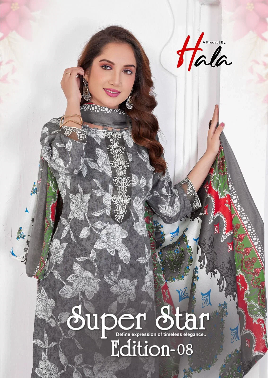 Hala Super Star Edition 8 Cotton Digital Dress Material