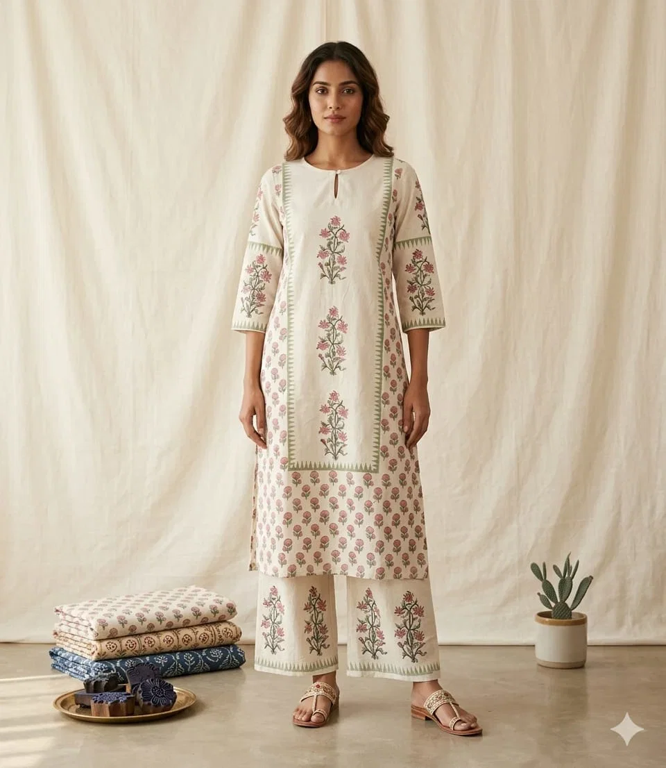 Naisha K 987 Cotton Flex Printed Kurti With Bottom Collection