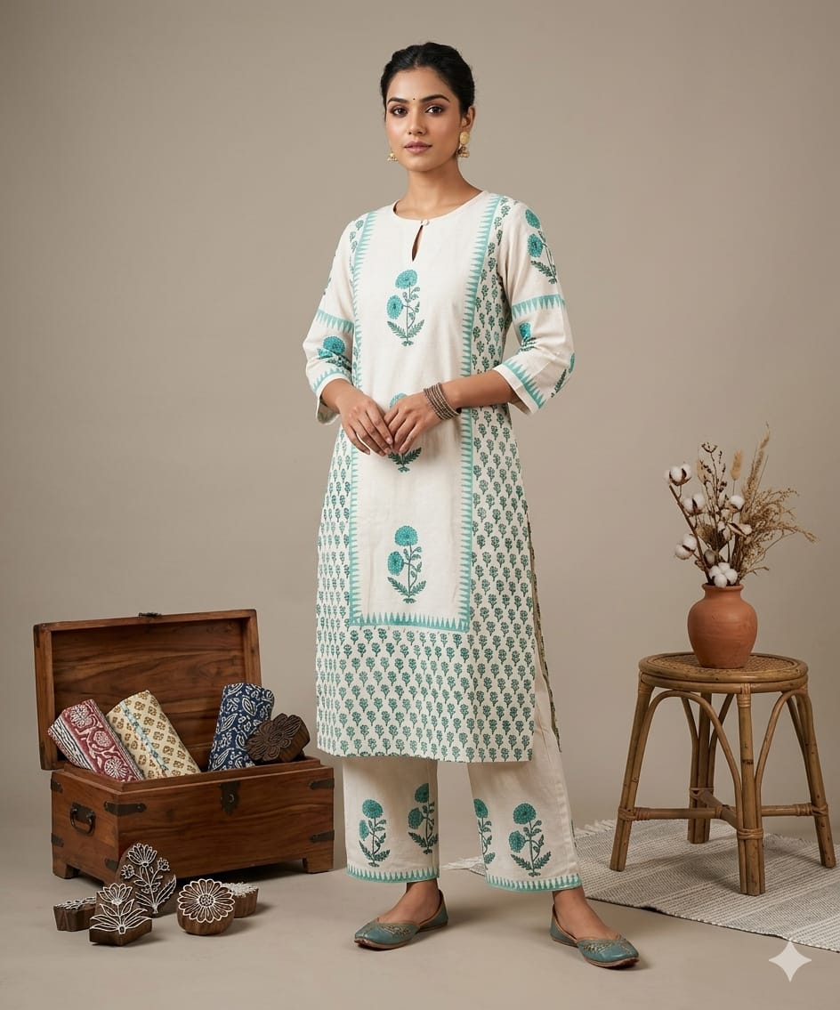 Naisha K 987 Cotton Flex Printed Kurti With Bottom Collection