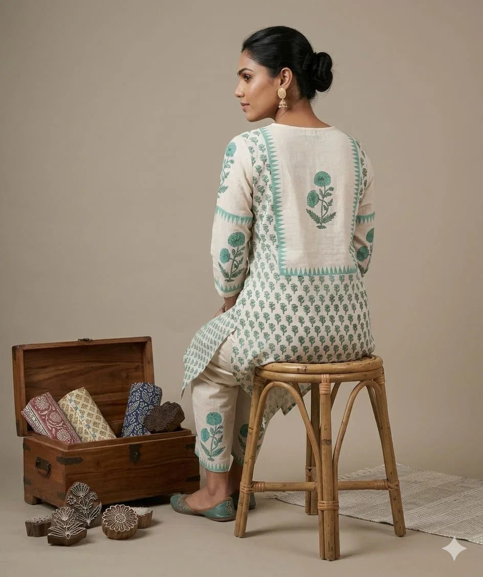 Naisha K 987 Cotton Flex Printed Kurti With Bottom Collection