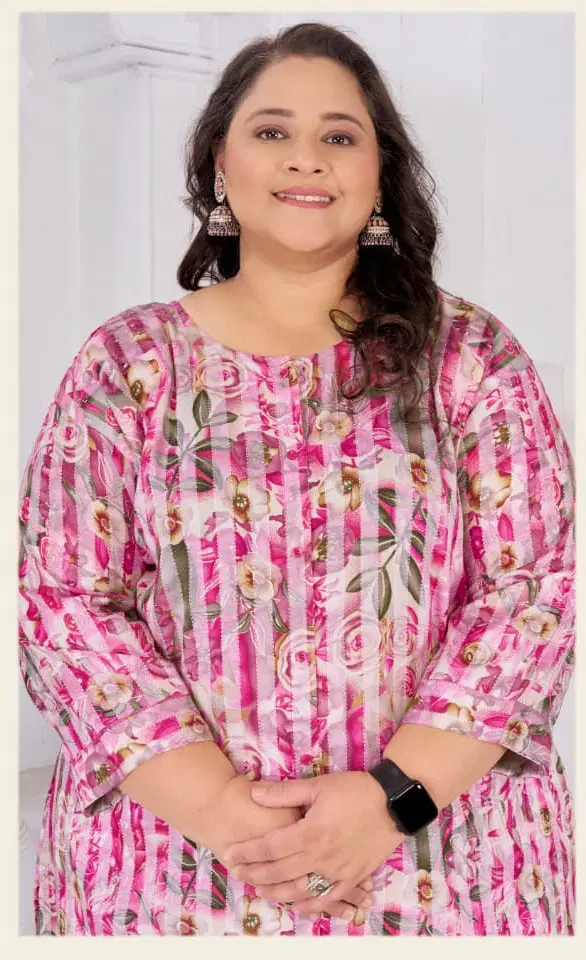 Moksh Big Size Subh D No 8704 Rayon Slub Short Top Collection