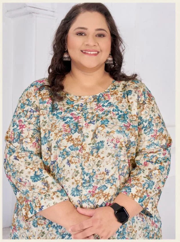 Moksh Big Size Subh D No 8705 Rayon Slub Short Top
