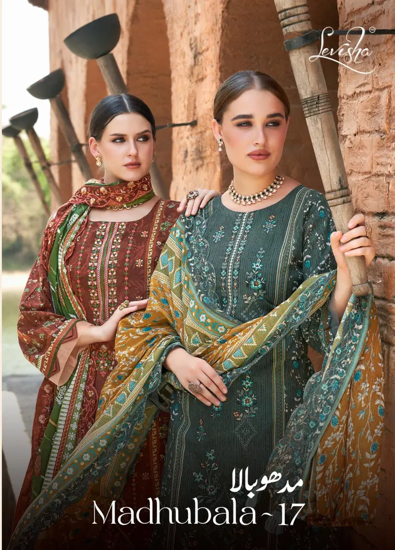 Levisha Baagh Jade Bagh Chiffon Dupatta Cotton Embroidered Salwar Kameez