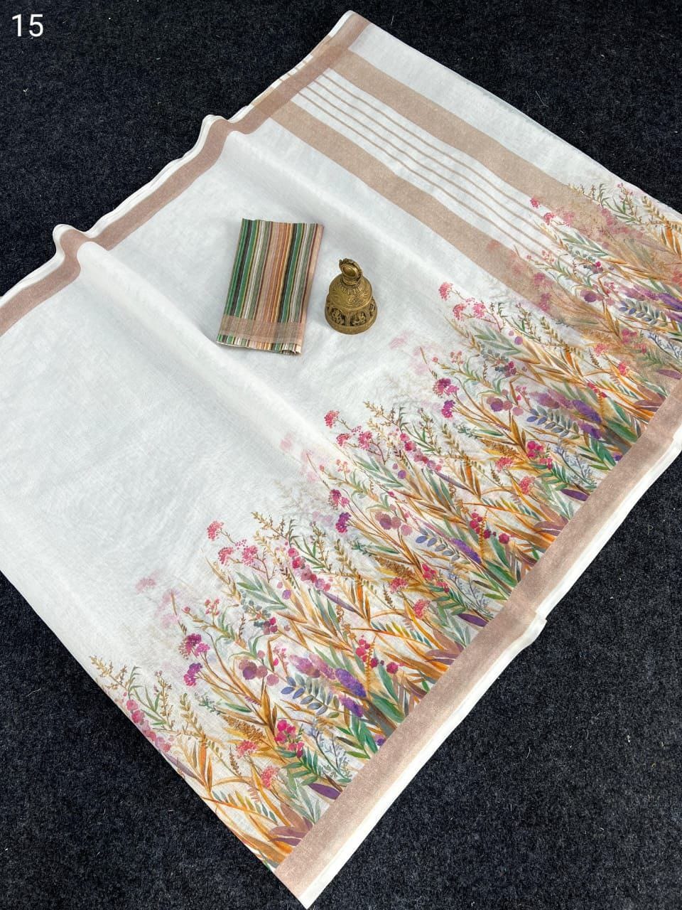 Scmg Fulwadi Linen Cotton Saree Collection