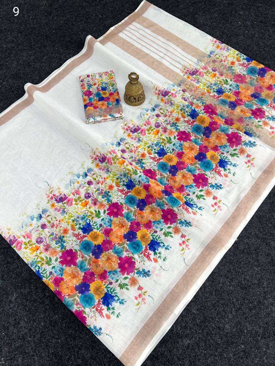 Scmg Fulwadi Linen Cotton Saree Collection
