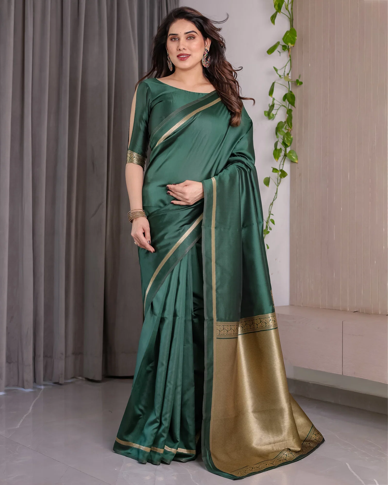 Sh Jcq 04 Soft Lichi Silk Jacquard Worked Saree Collection