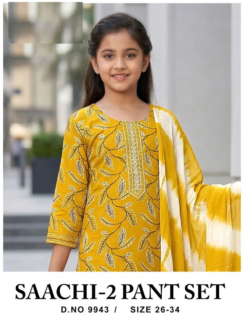Saachi 9943 Capsule Printed Kids Wear Kurti With Pant Dupatta Collection