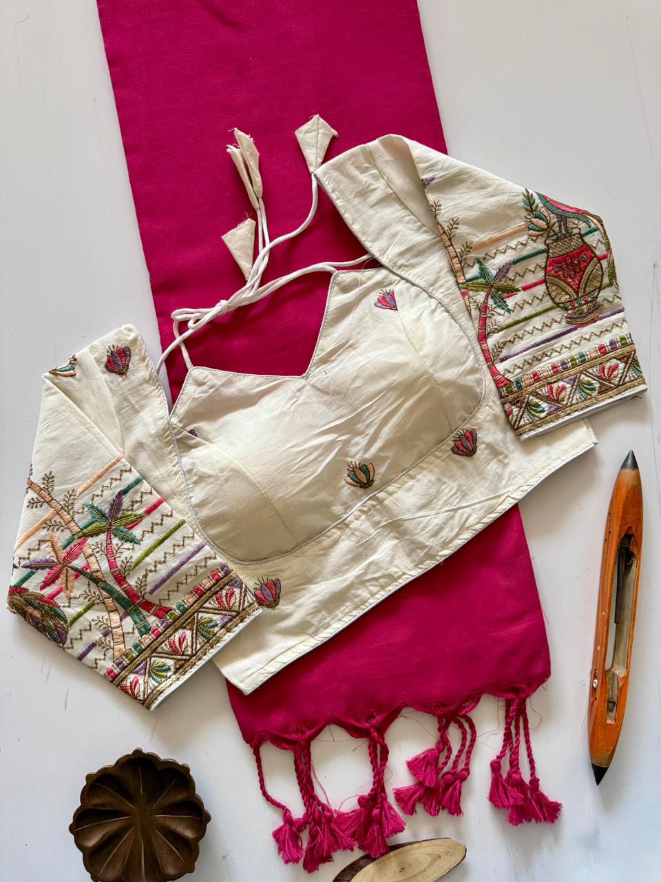 lekha CF 260 Khadi Cotton Heavy Embroidery Readymade Heavy Embroidery Blouse