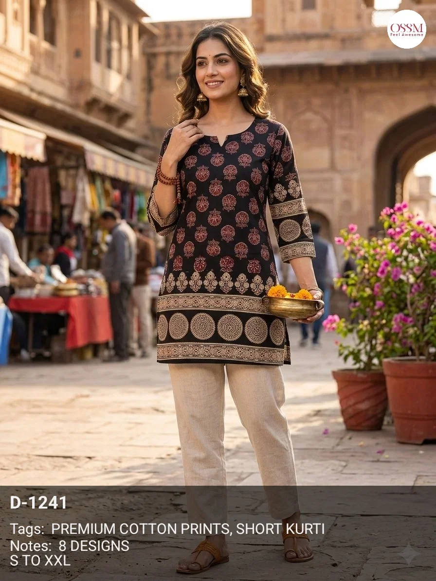 Ossm Style 1241 Cotton Printed Short Top Collection