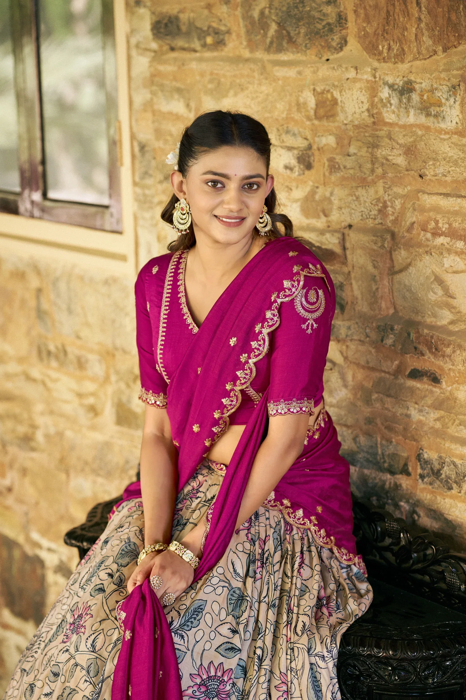 Taraa L 1207 Tasar Silk Kalamkari Printed Traditional Wear Lehenga Choli
