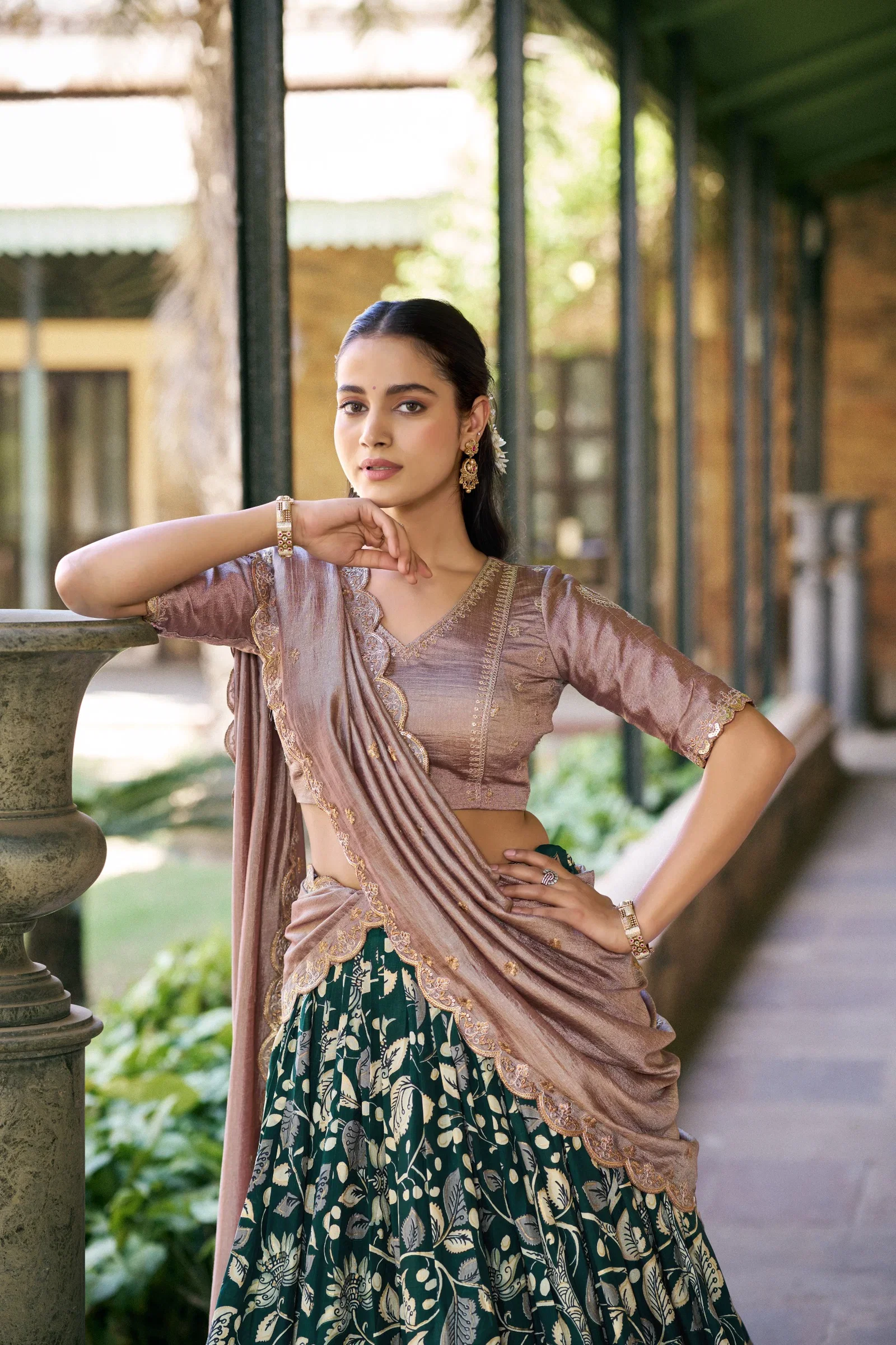 Taraa L 1207 Tasar Silk Kalamkari Printed Traditional Wear Lehenga Choli