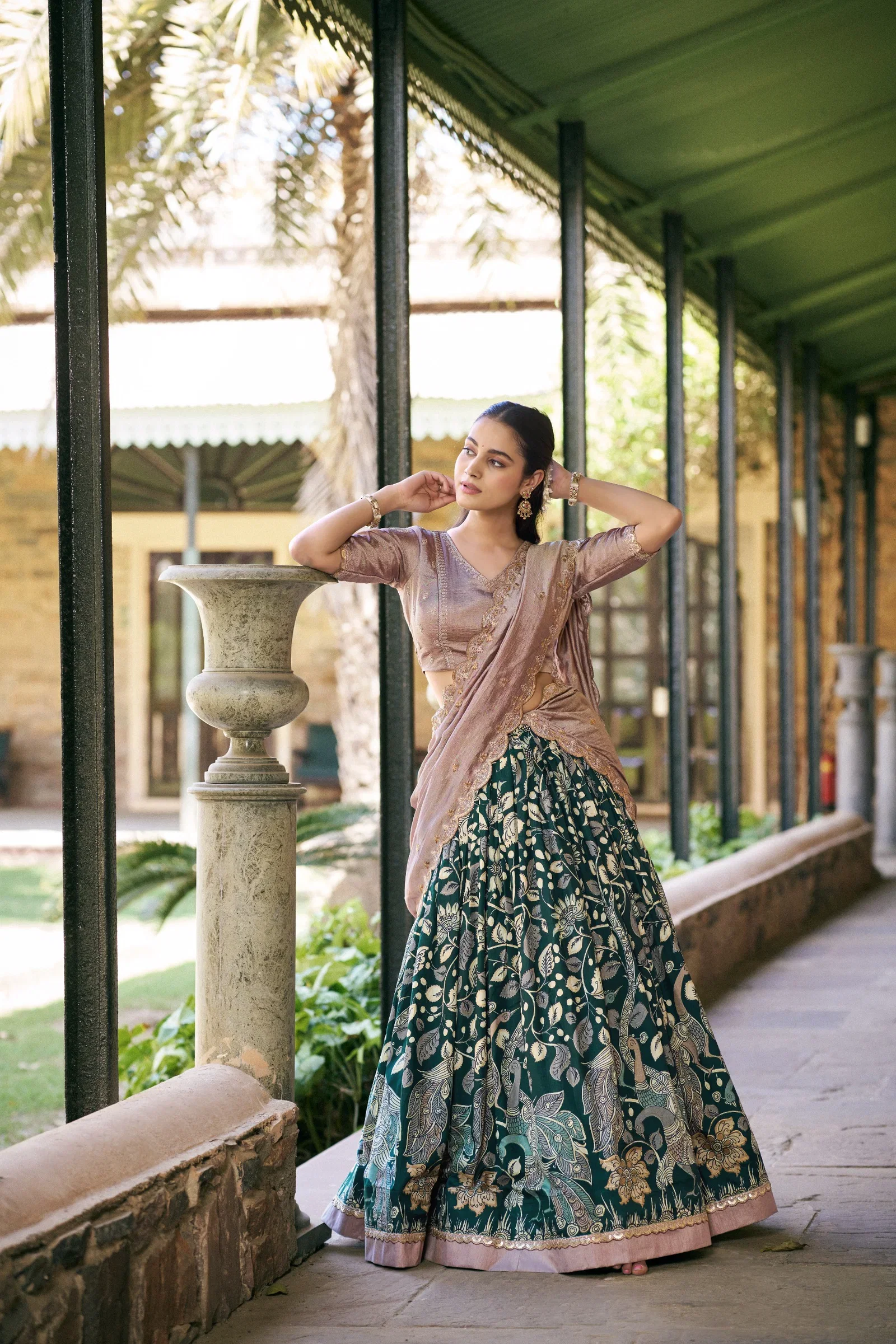 Taraa L 1207 Tasar Silk Kalamkari Printed Traditional Wear Lehenga Choli