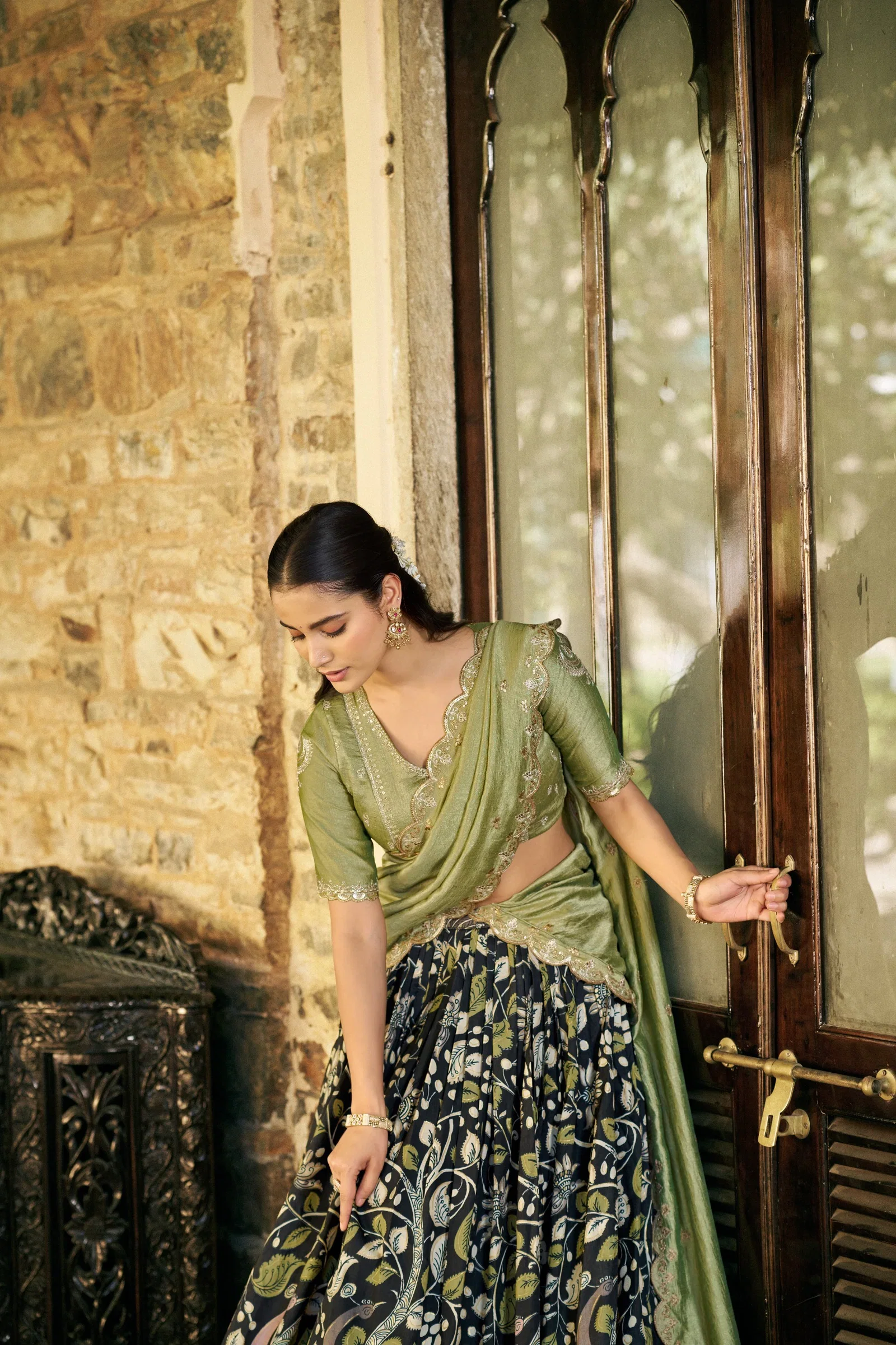 Taraa L 1207 Tasar Silk Kalamkari Printed Traditional Wear Lehenga Choli
