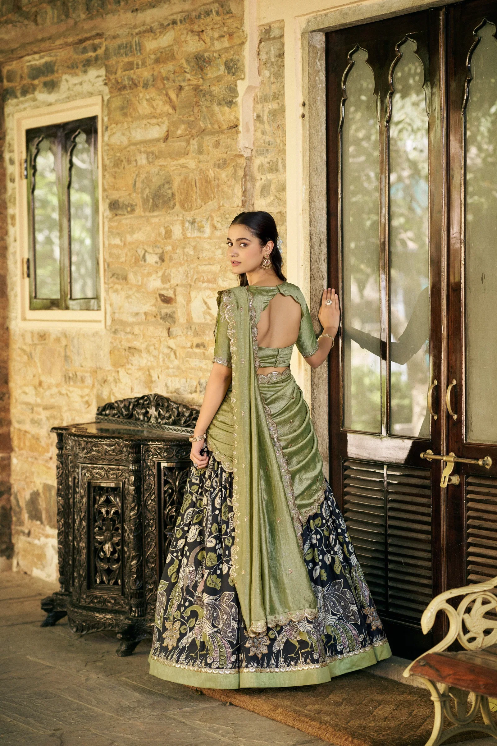Taraa L 1207 Tasar Silk Kalamkari Printed Traditional Wear Lehenga Choli