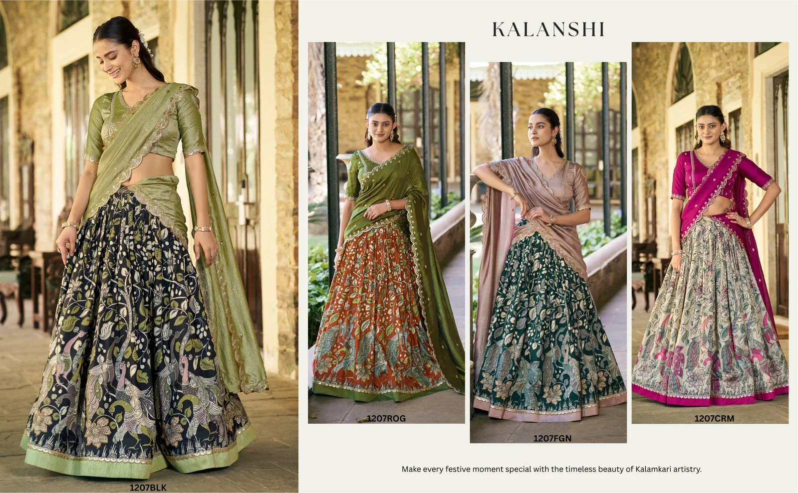 Taraa L 1207 Tasar Silk Kalamkari Printed Traditional Wear Lehenga Choli