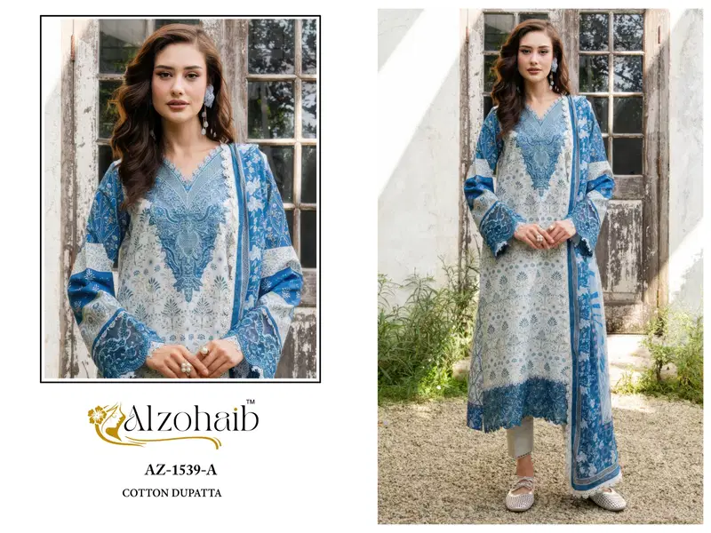 Alzohaib Innaya Vol 1 Cotton Dupatta Cotton Embroidered Salwar Kameez