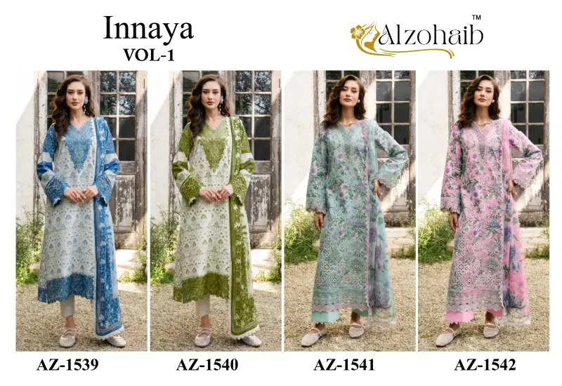 Alzohaib Innaya Vol 1 Cotton Dupatta Cotton Embroidered Salwar Kameez