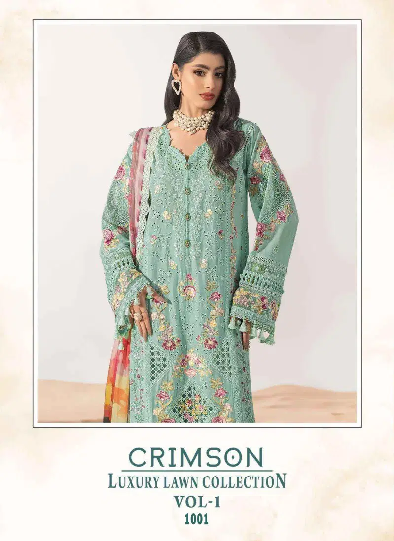 Saniya Crimson Luxury Lawn Vol 1 Cotton Embroidered Salwar Kameez